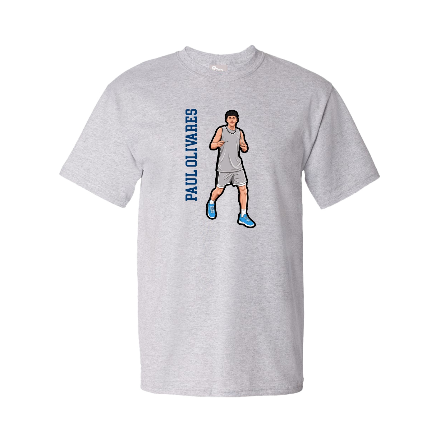 Tee — Name Vertical in Grey