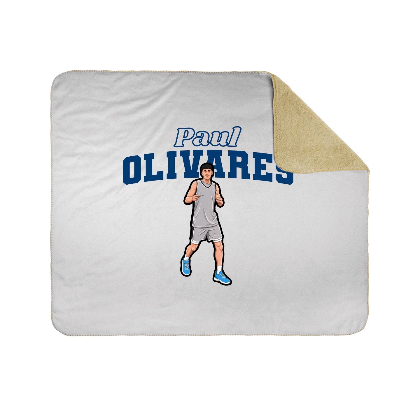 Throw Blanket — Name Arch in White