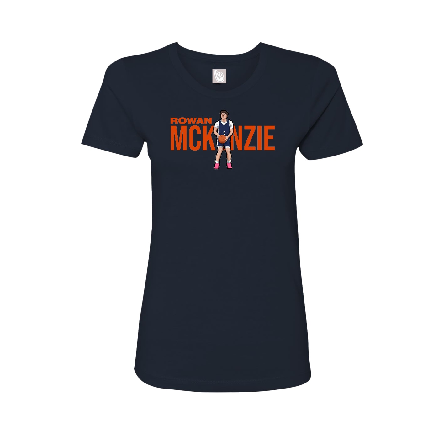 Fitted Women's Tee — Player Name in Navy