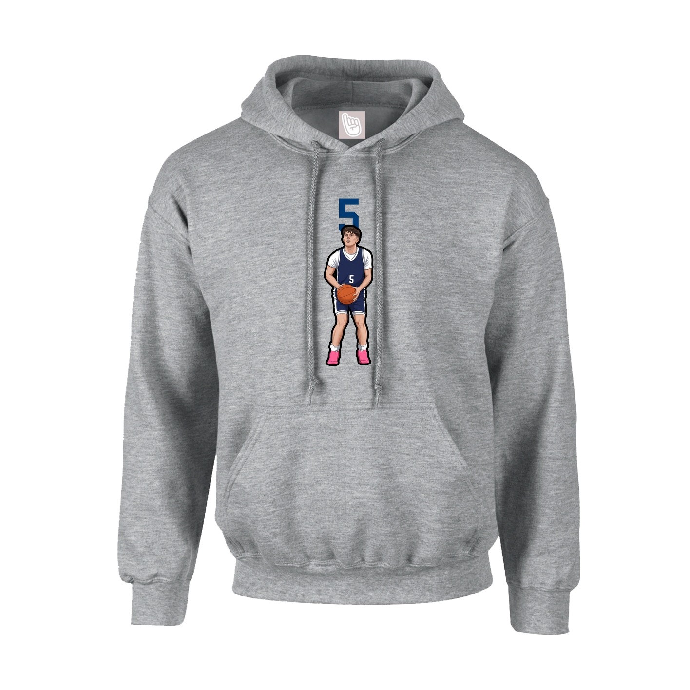 Hoodie — Number Top in Grey