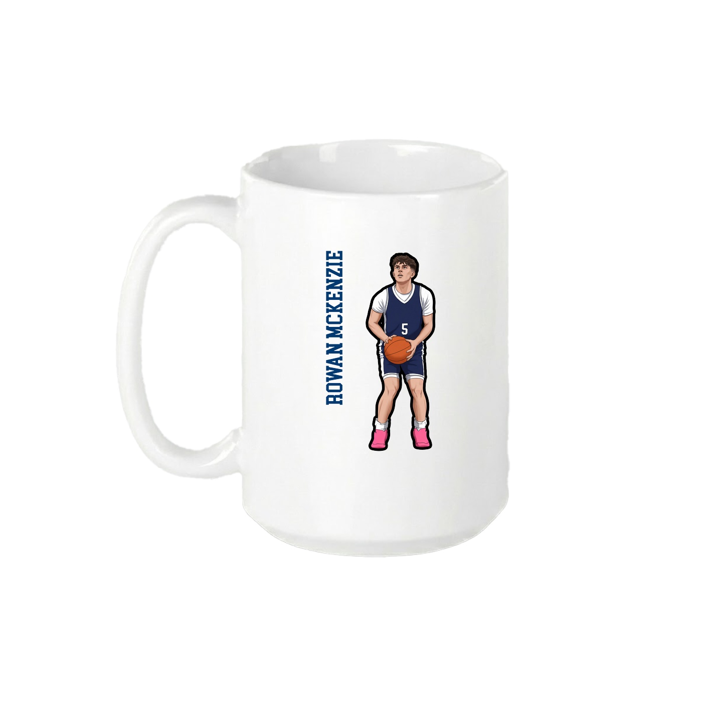 15oz Coffee Mug — Name Vertical in White