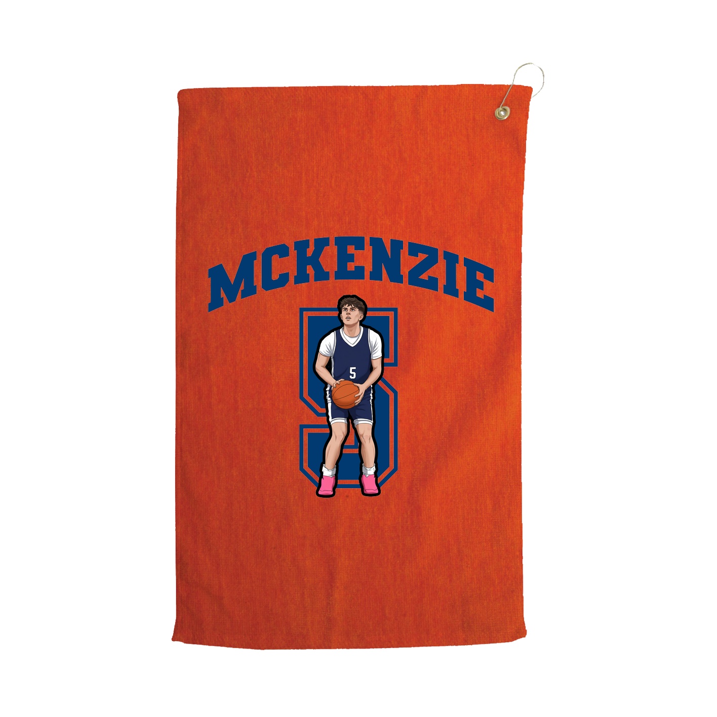 Golf Towel — Number in Orange