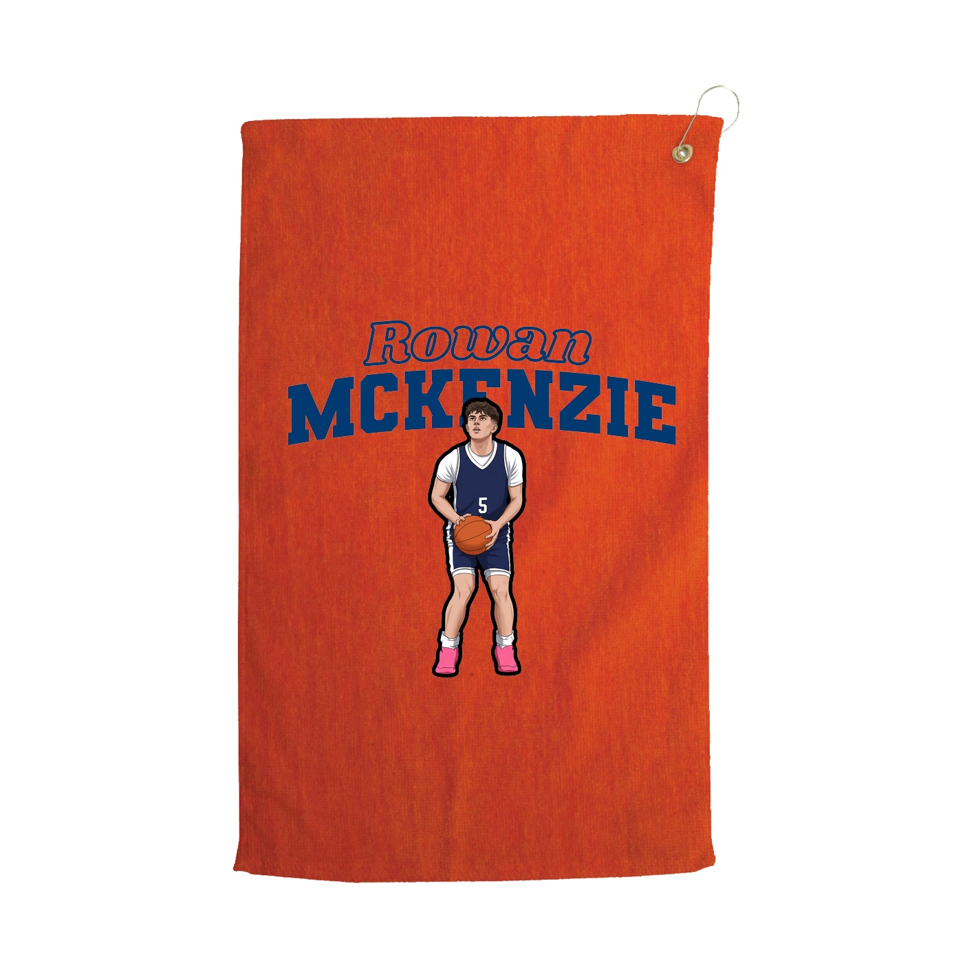 Golf Towel — Name Arch in Orange
