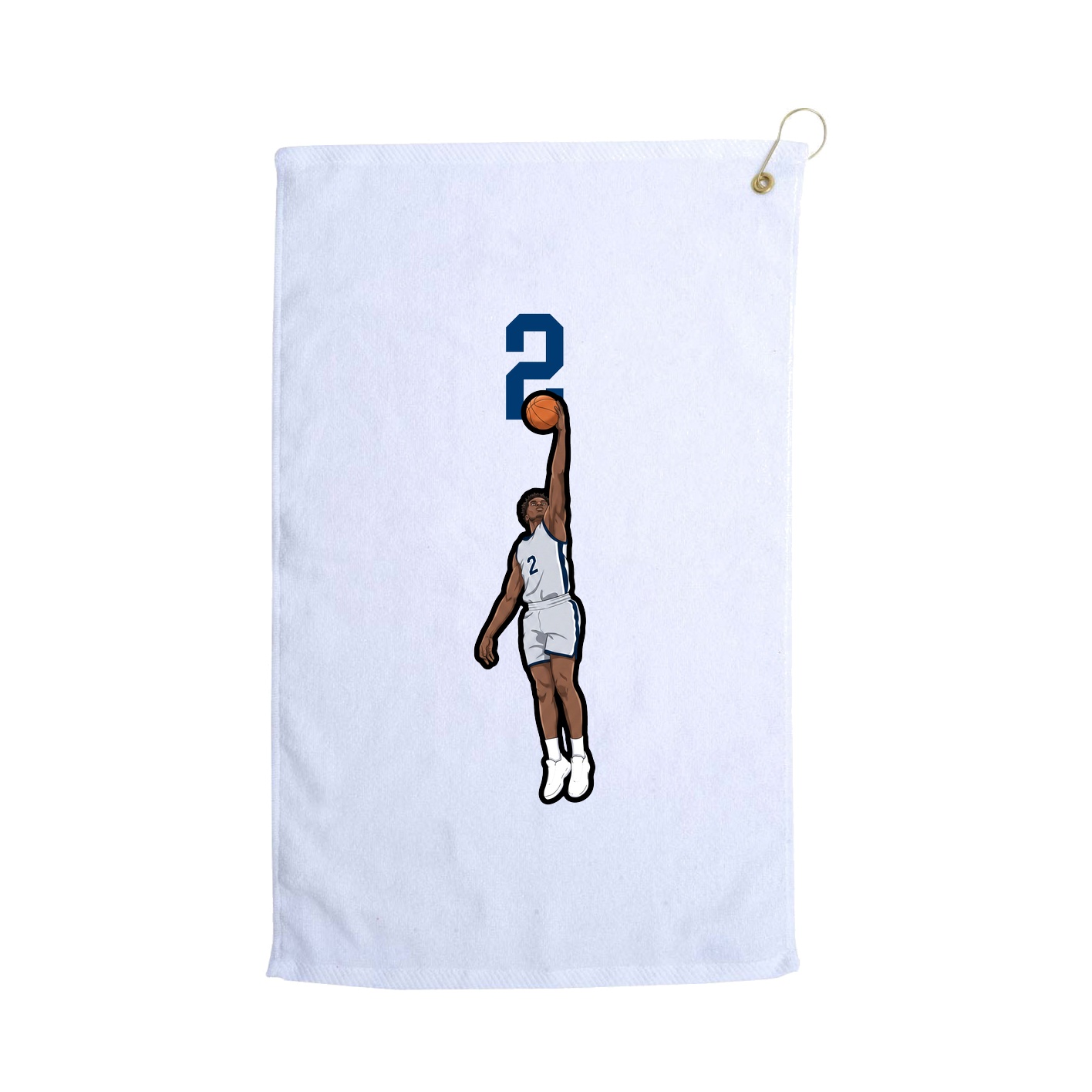 Golf Towel — Number Top in White