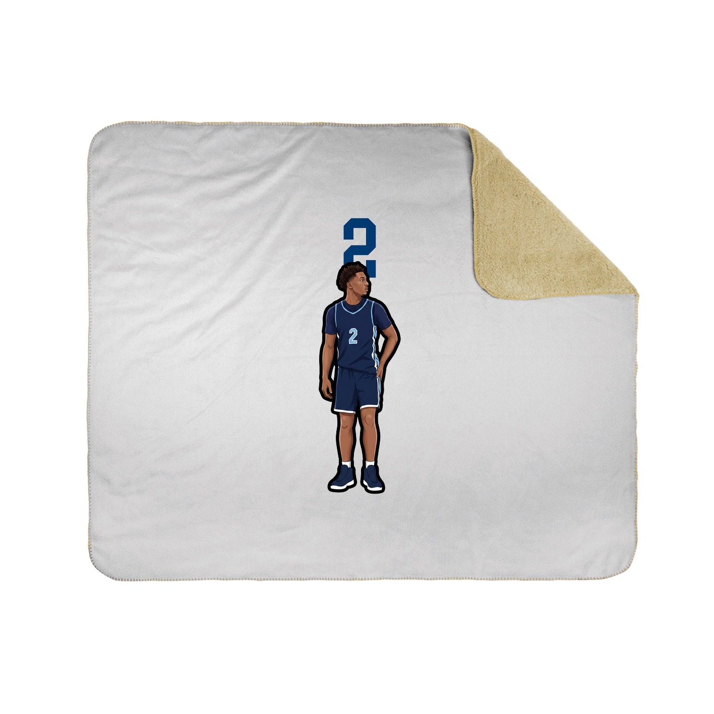 Throw Blanket — Number Top in White