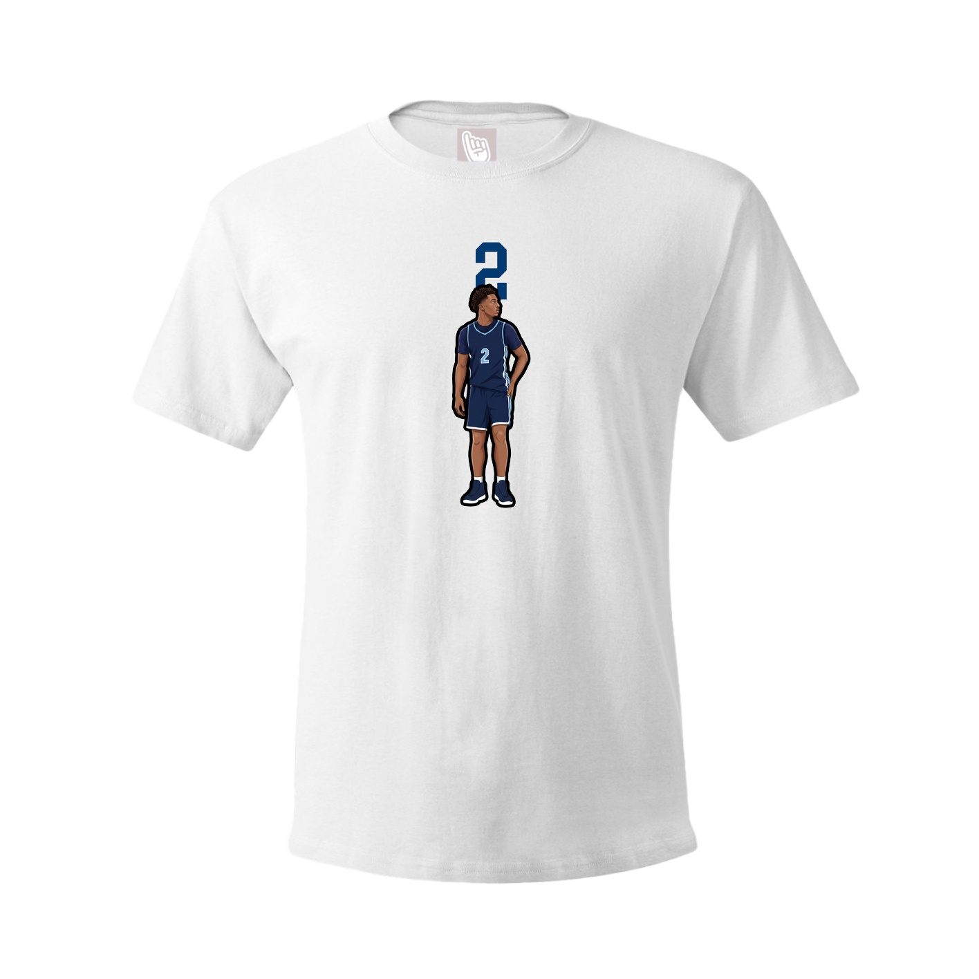 Youth Tee — Number Top in White