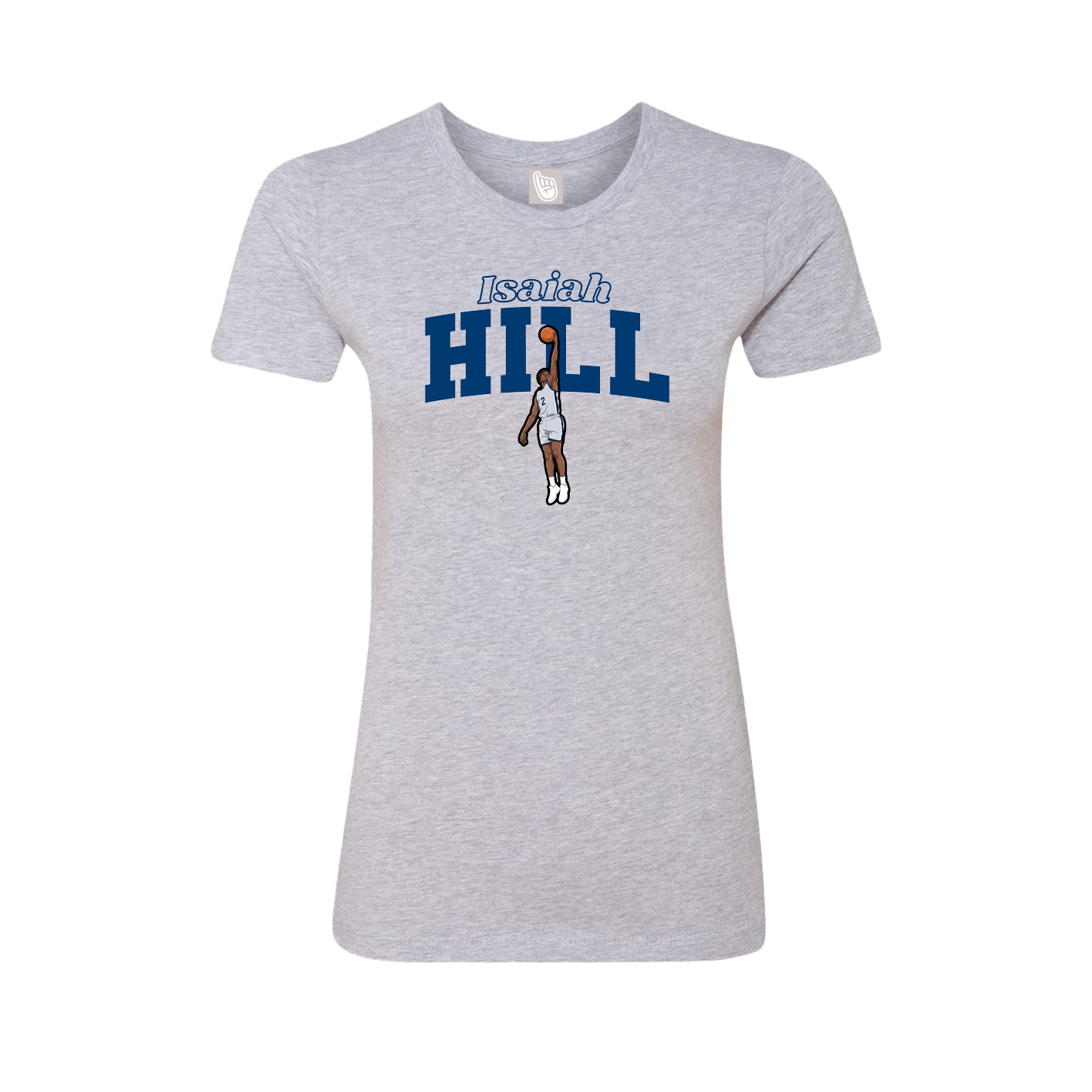 Fitted Women's Tee — Name Arch in Grey
