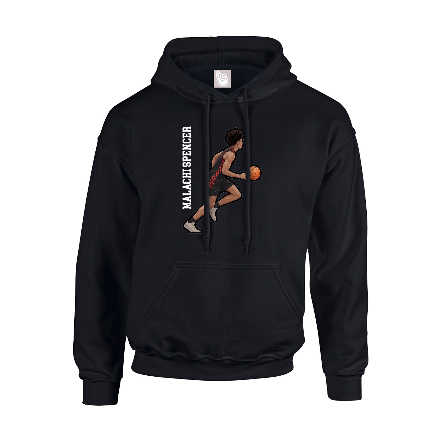Youth Hoodie — Name Vertical in Black