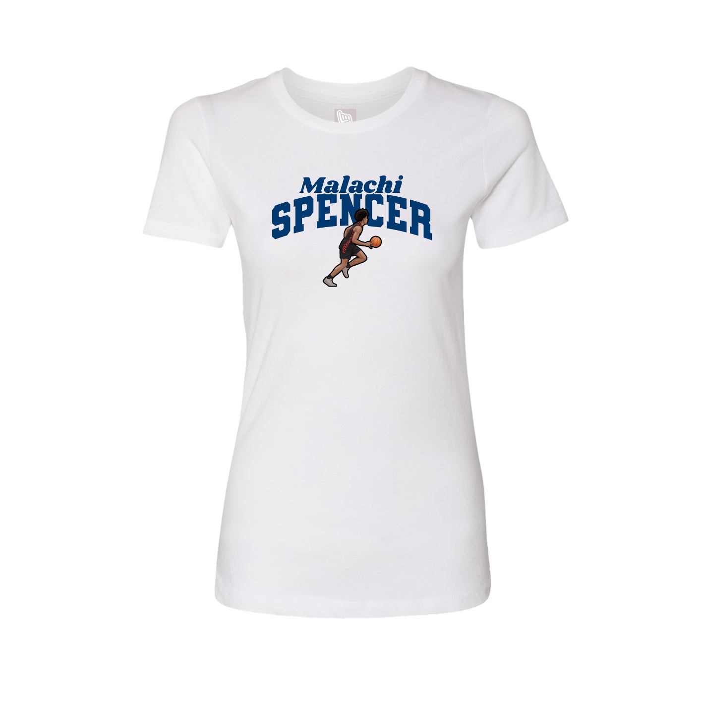 Fitted Women's Tee — Signature Arch in White