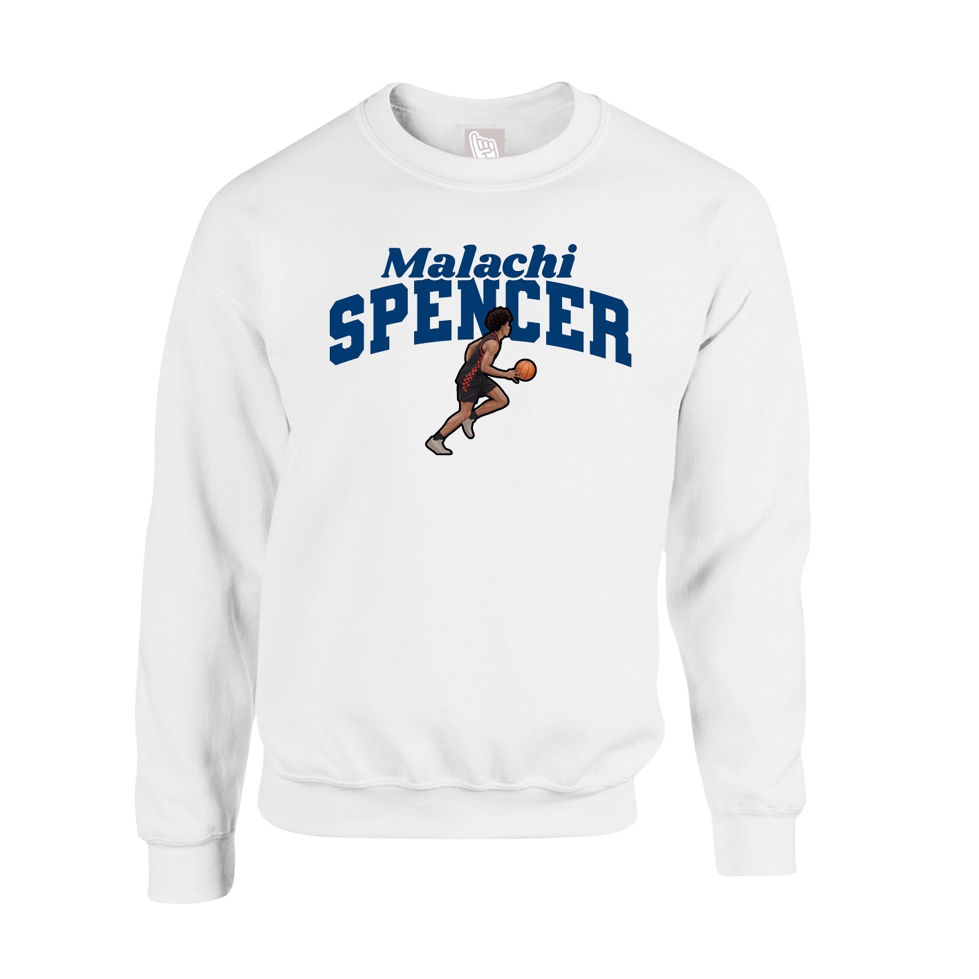 Fleece Crew — Signature Arch in White