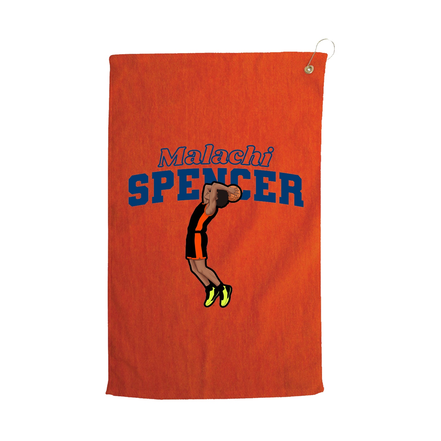 Golf Towel — Name Arch in Orange
