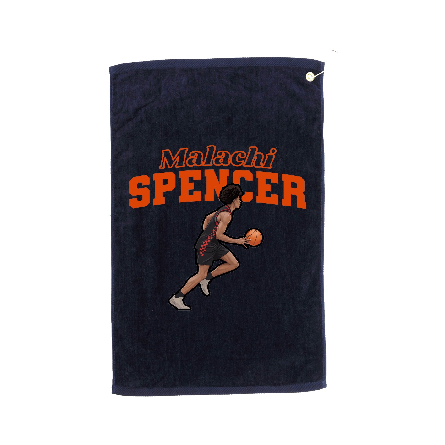 Golf Towel — Name Arch in Navy