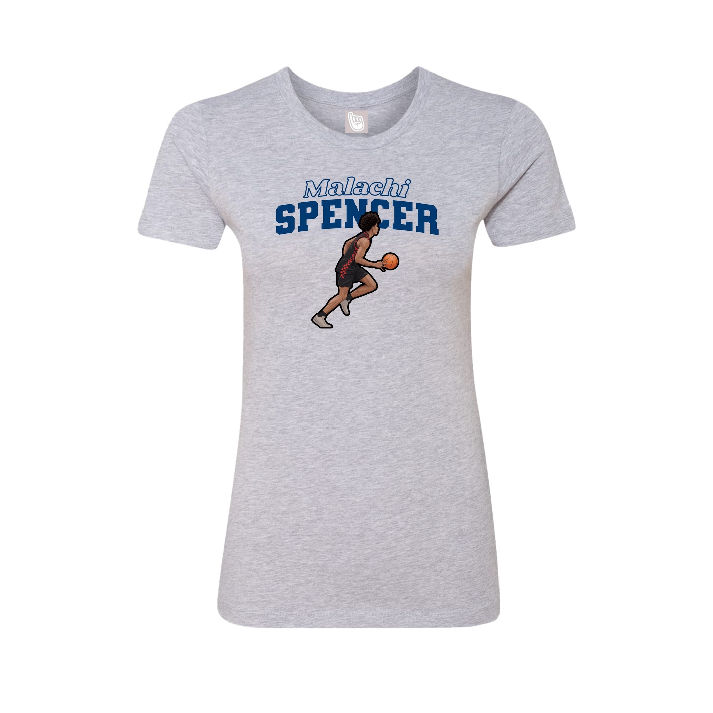 Fitted Women's Tee — Name Arch in Grey