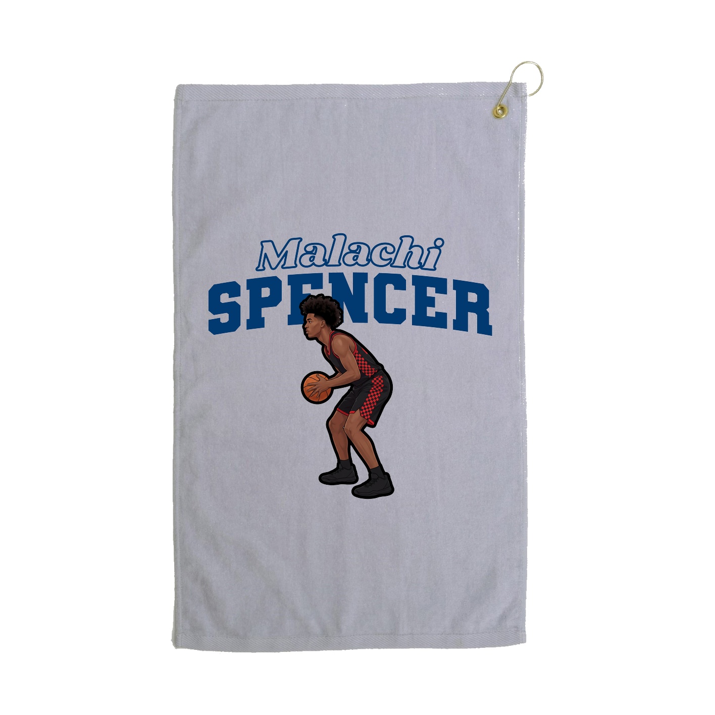 Golf Towel — Name Arch in Grey