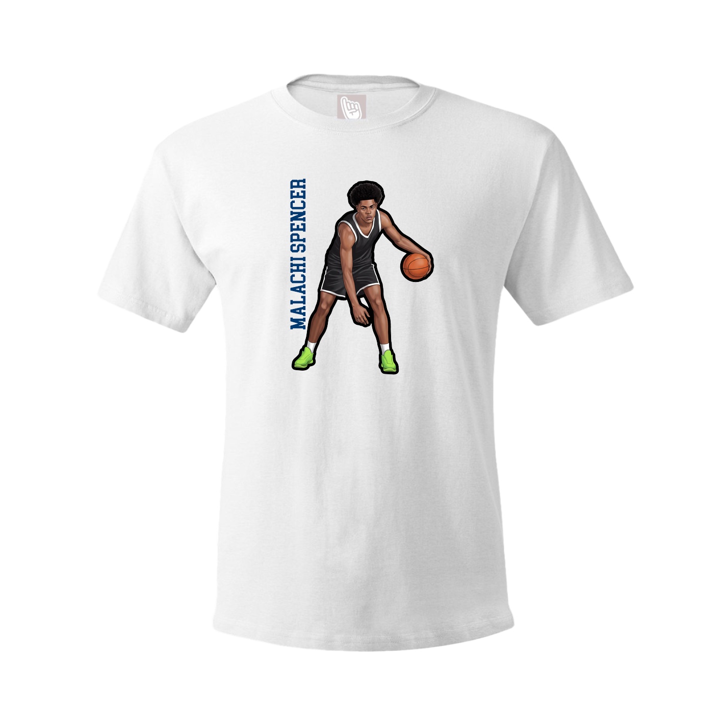 Tee — Name Vertical in White