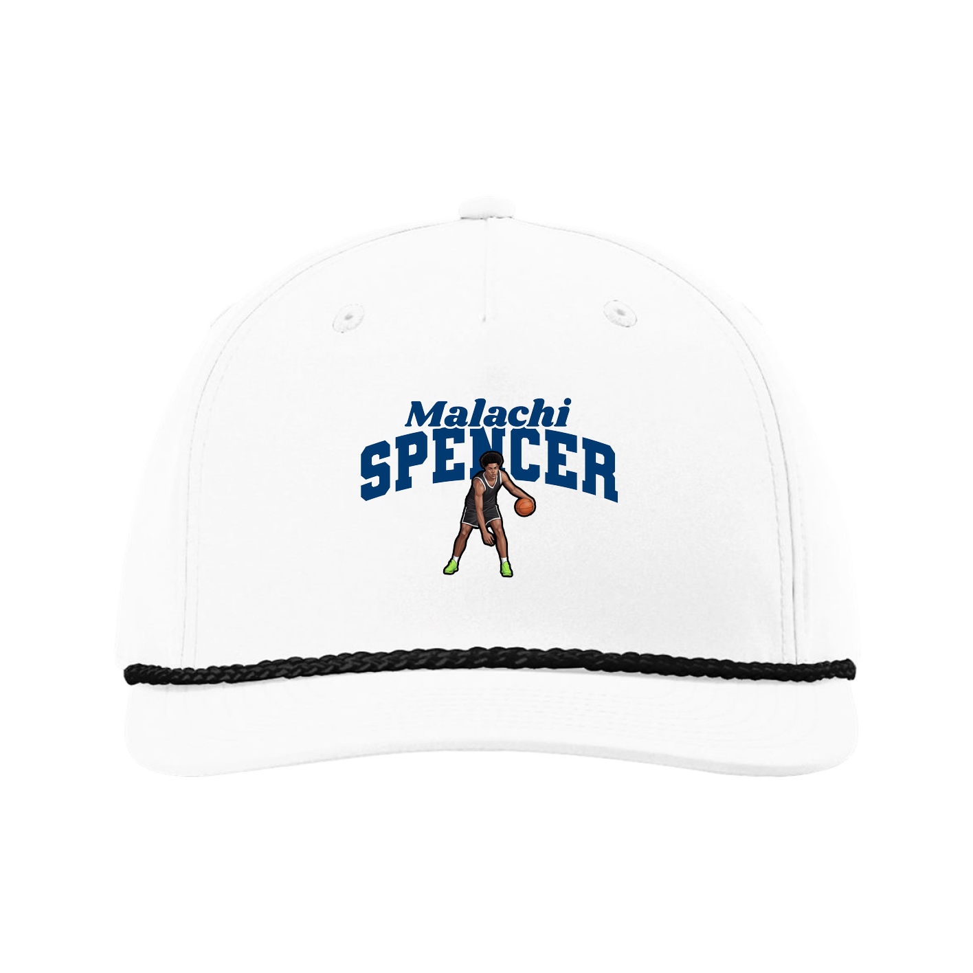 Five-Panel Classic Rope Cap — Signature Arch in White