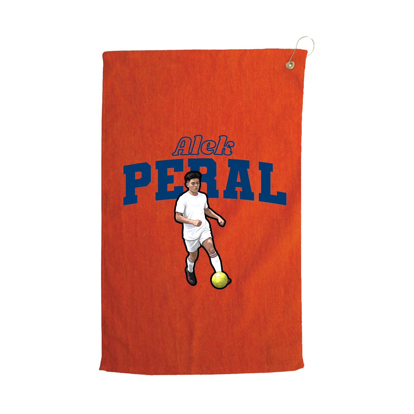 Golf Towel — Name Arch in Orange