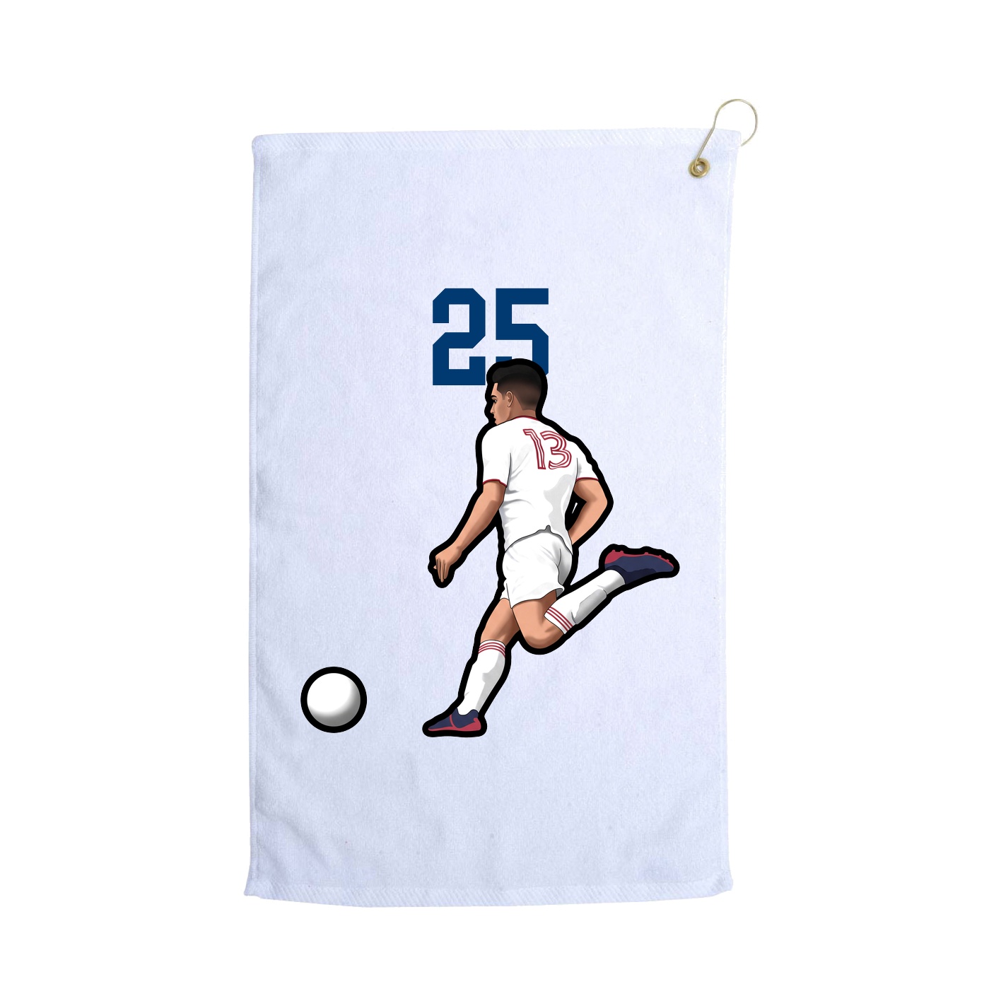 Golf Towel — Number Top in White