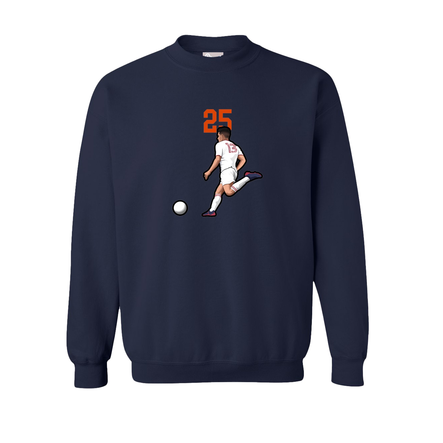 Fleece Crew — Number Top in Navy