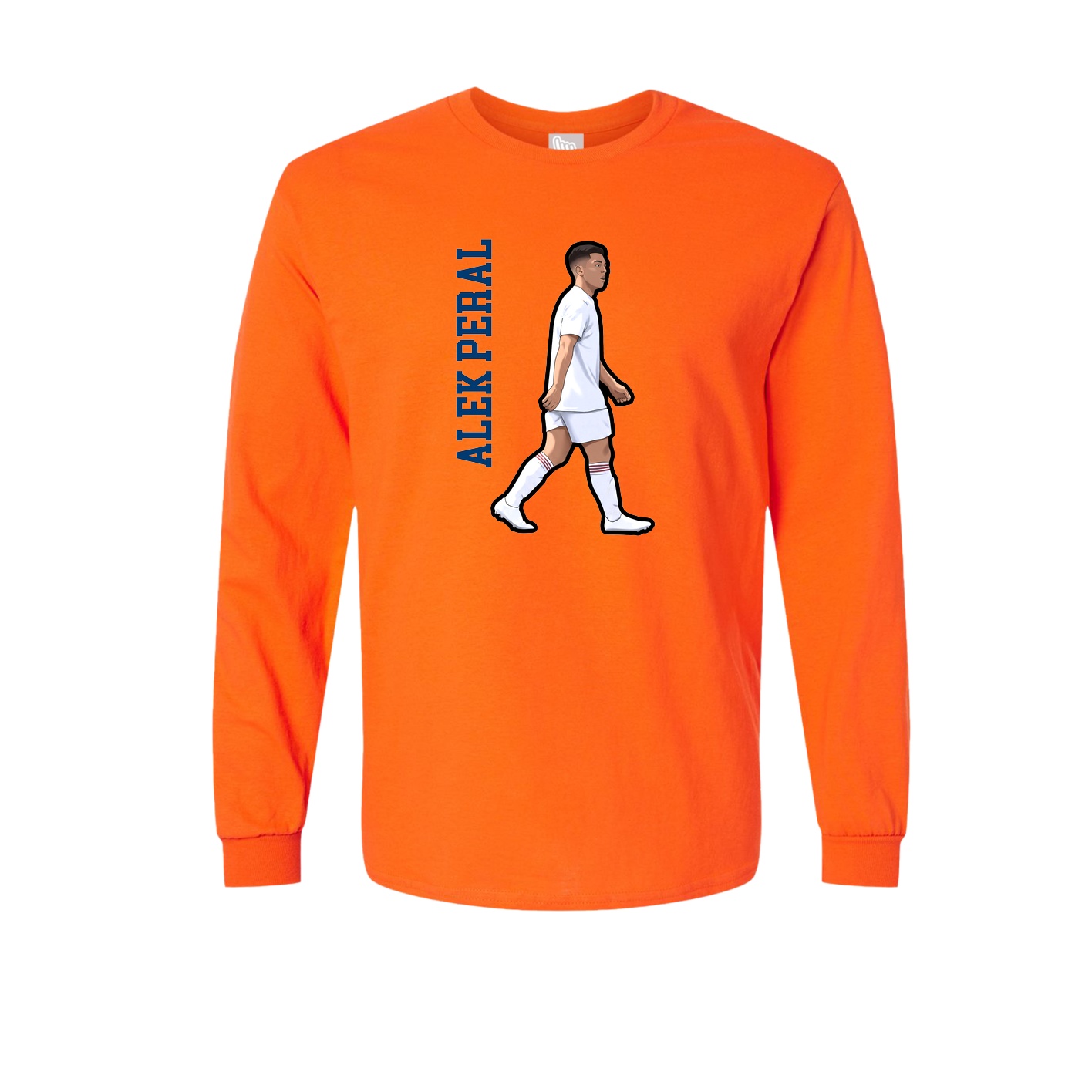 Long Sleeve Tee — Name Vertical in Orange