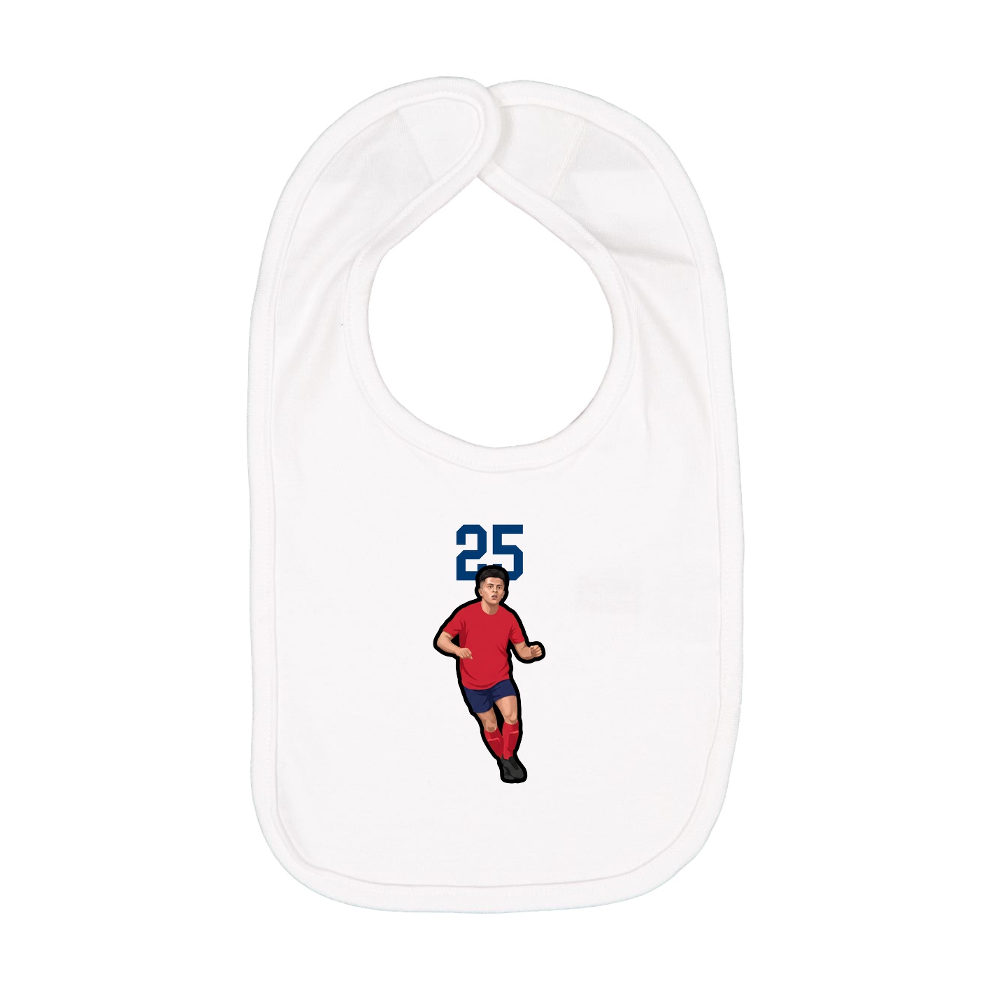 Infant Bib — Number Top in White