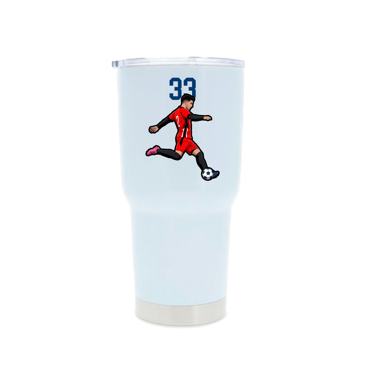 30oz Stainless Steel Tumbler — Number Top in White