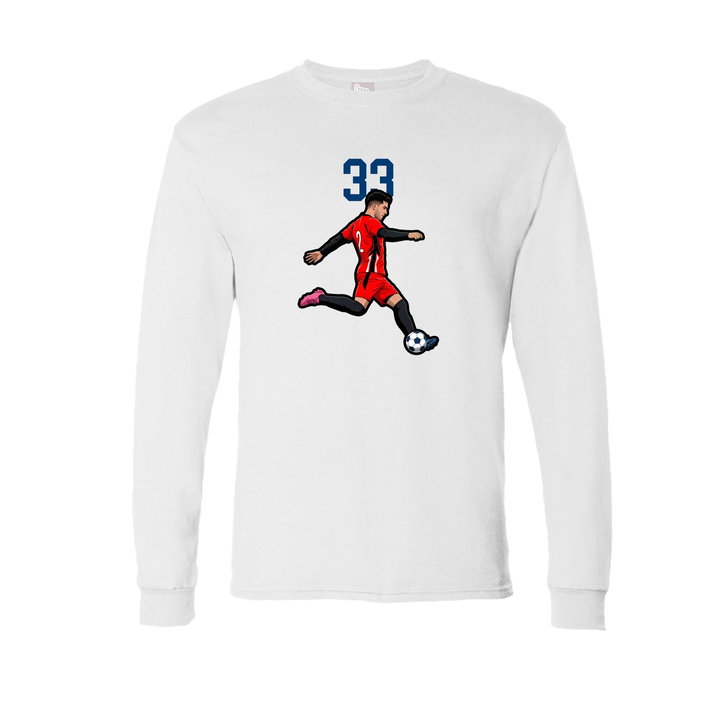 Long Sleeve Tee — Number Top in White