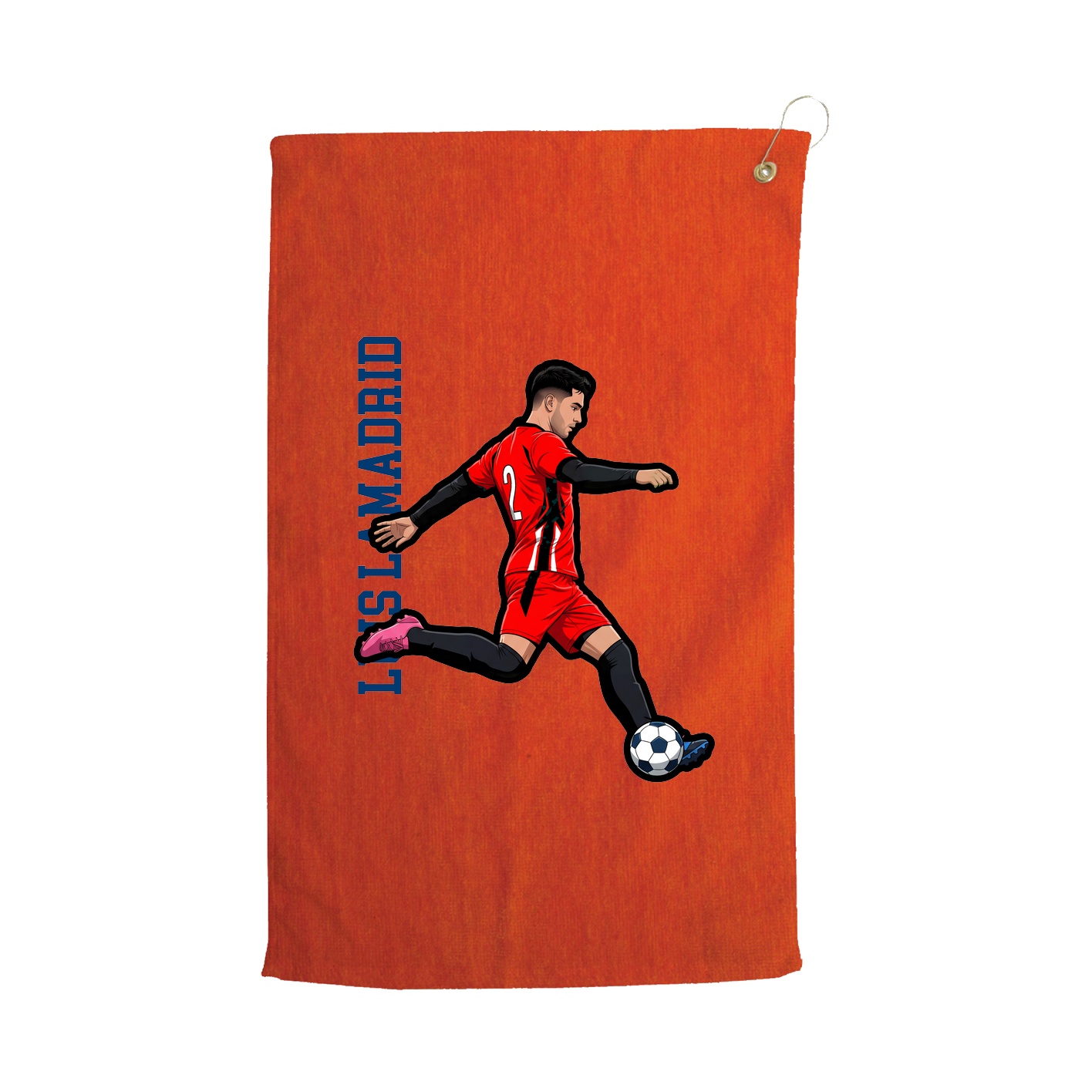 Golf Towel — Name Vertical in Orange