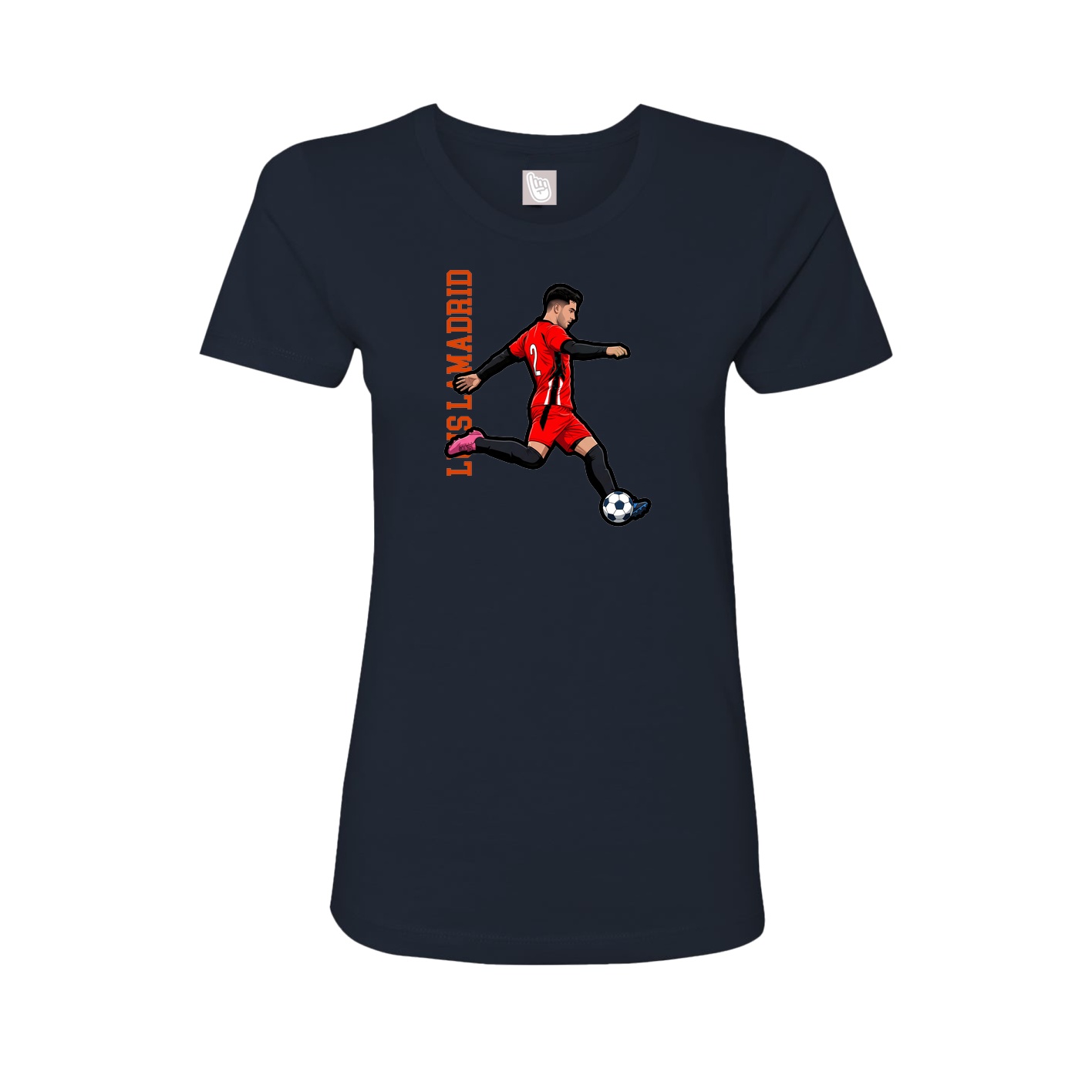 Fitted Women's Tee — Name Vertical in Navy