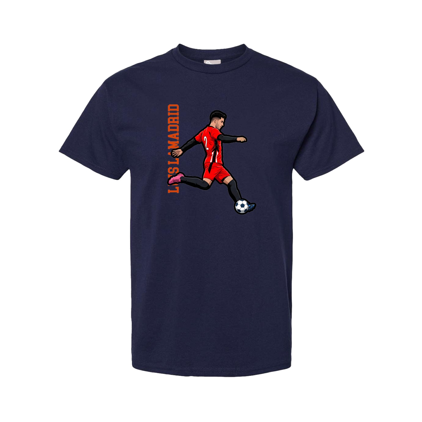 Youth Tee — Name Vertical in Navy