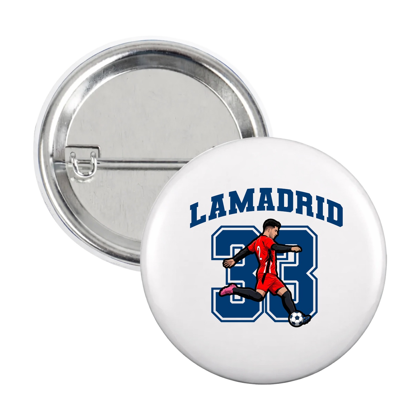 Game Day Button — Number in White