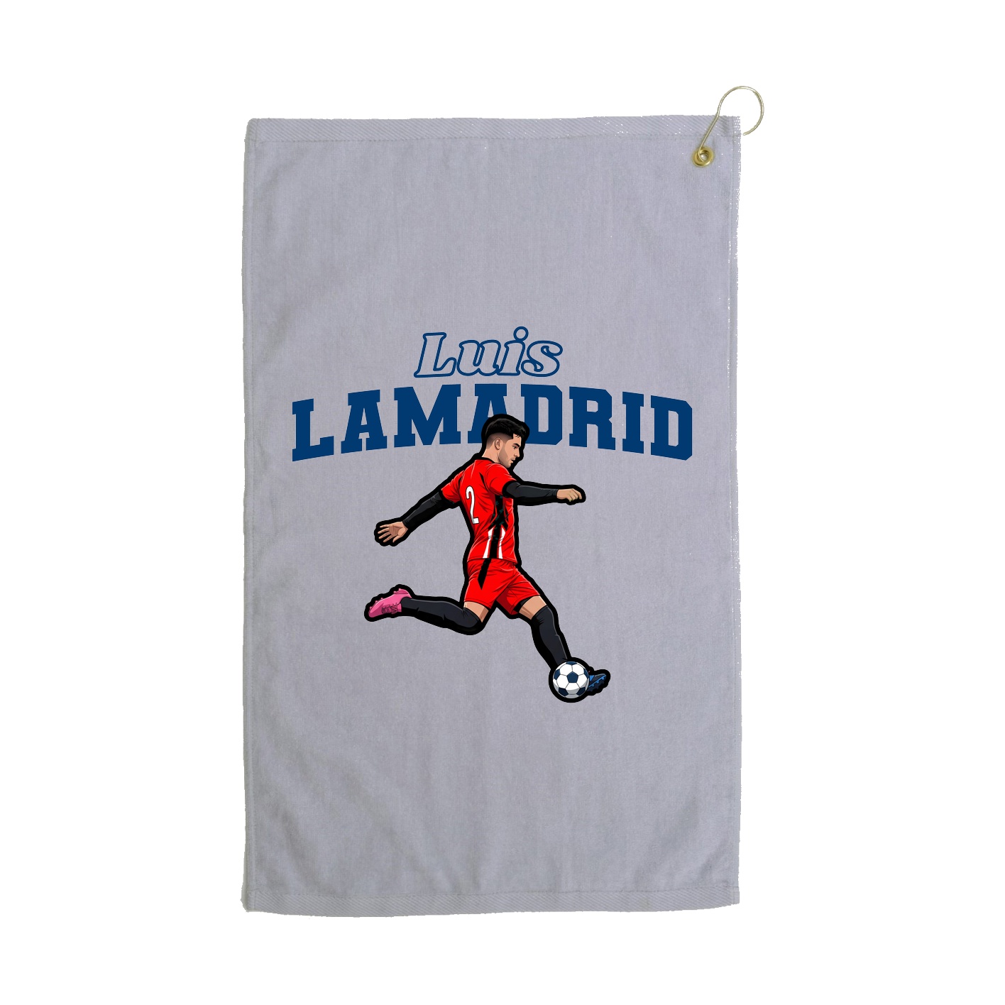 Golf Towel — Name Arch in Grey