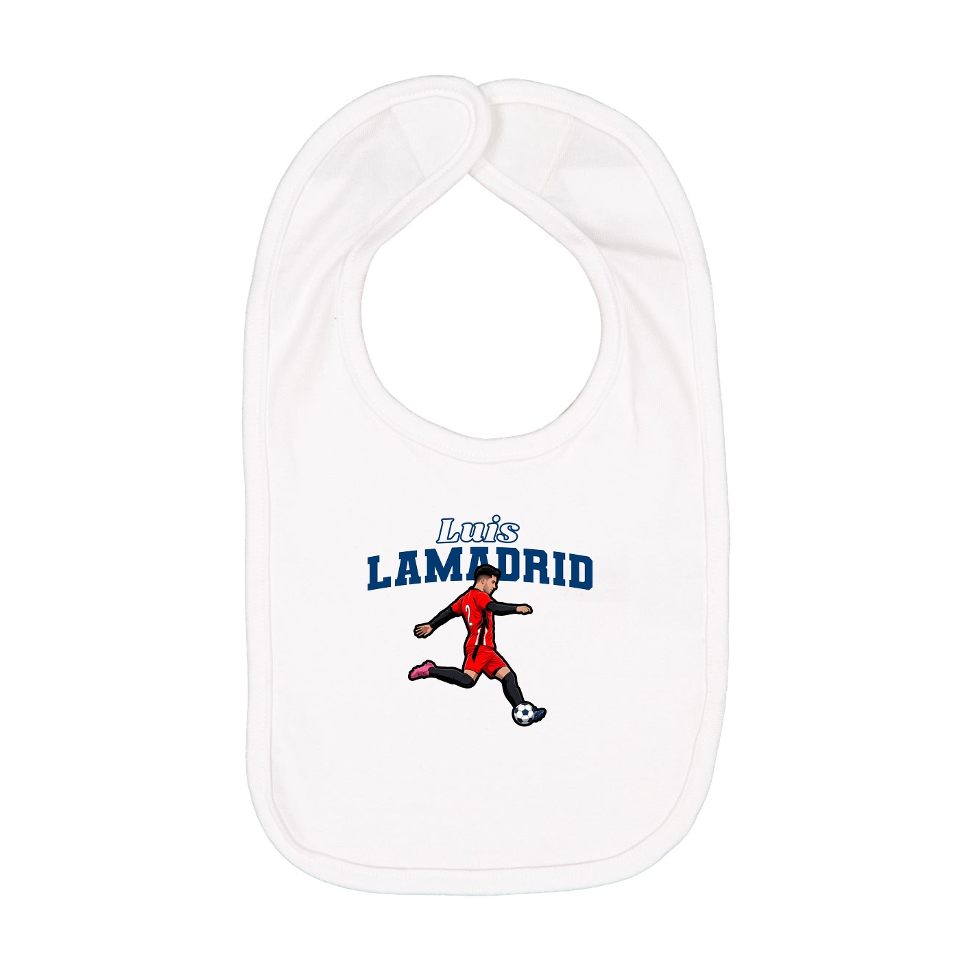 Infant Bib — Name Arch in White