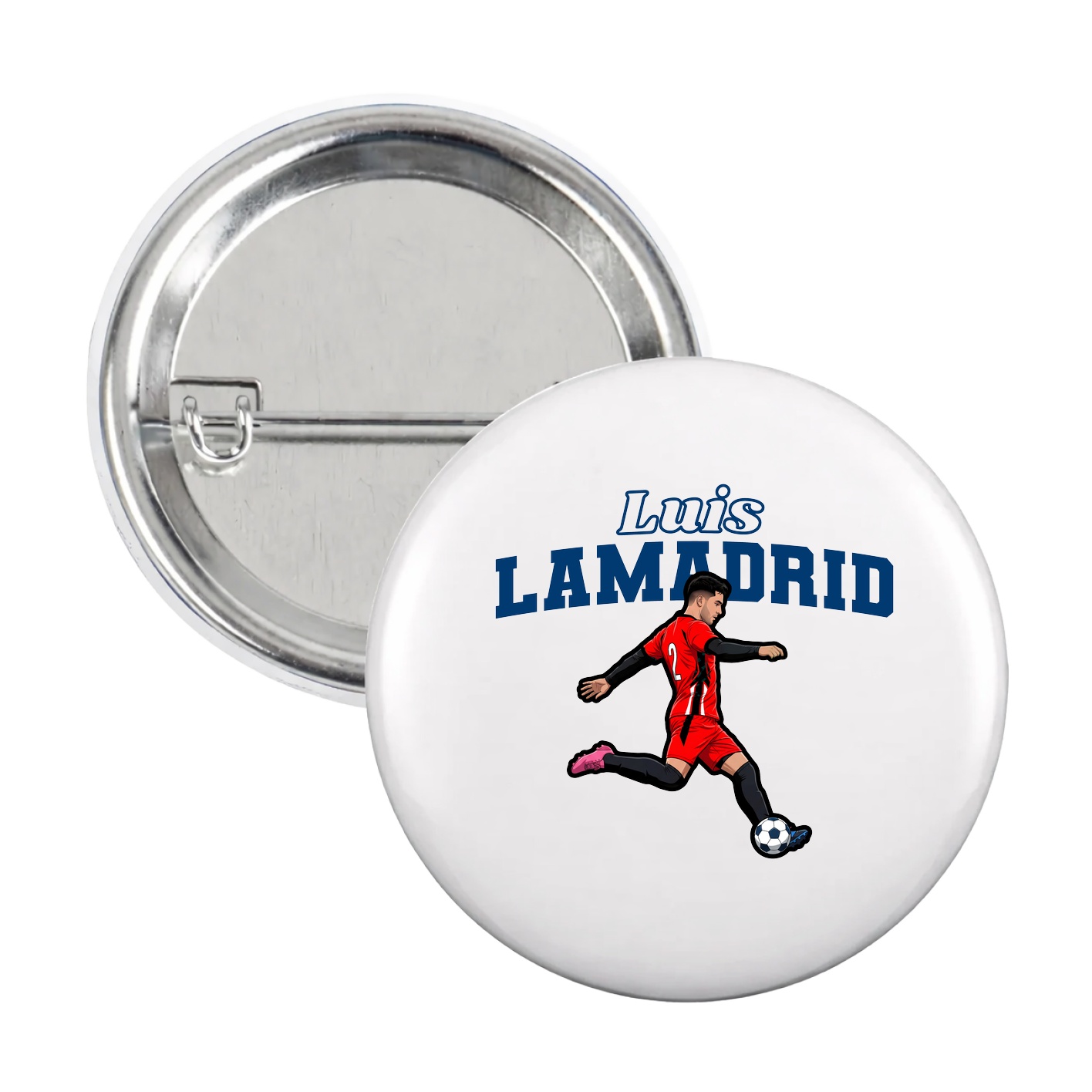 Game Day Button — Name Arch in White