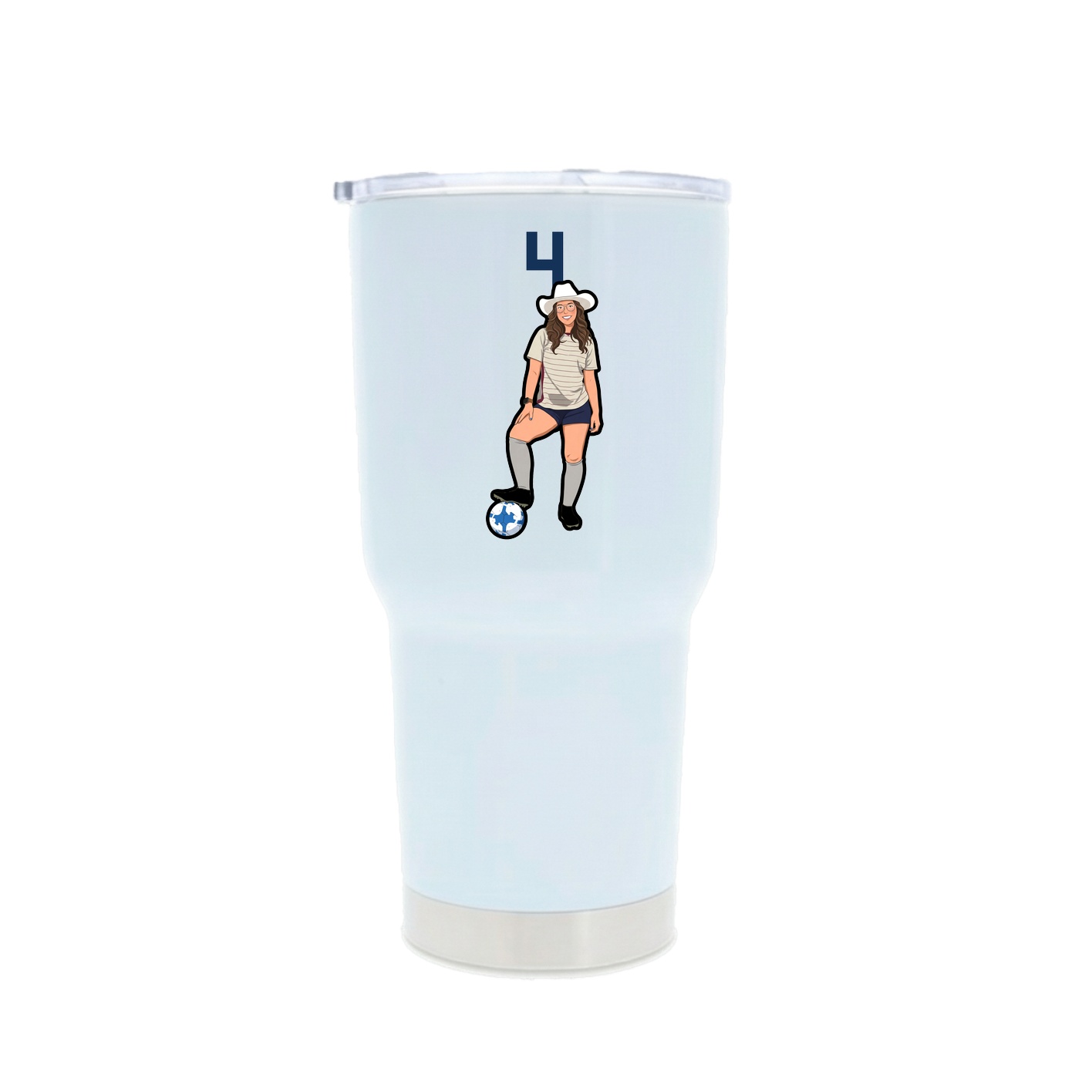 30oz Stainless Steel Tumbler — Number Top in White
