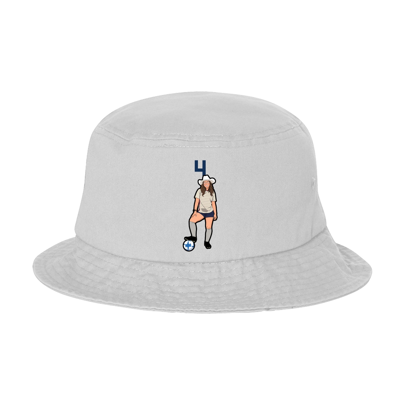 Bucket Cap — Number Top in White