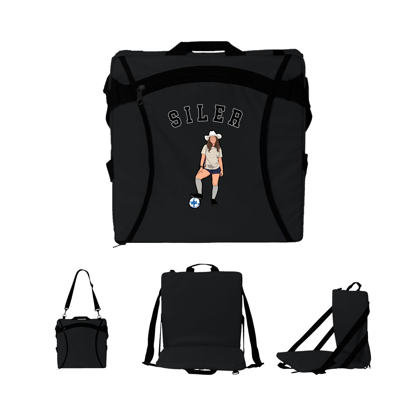 Folding Stadium Seat — Shirsey Arch in Black