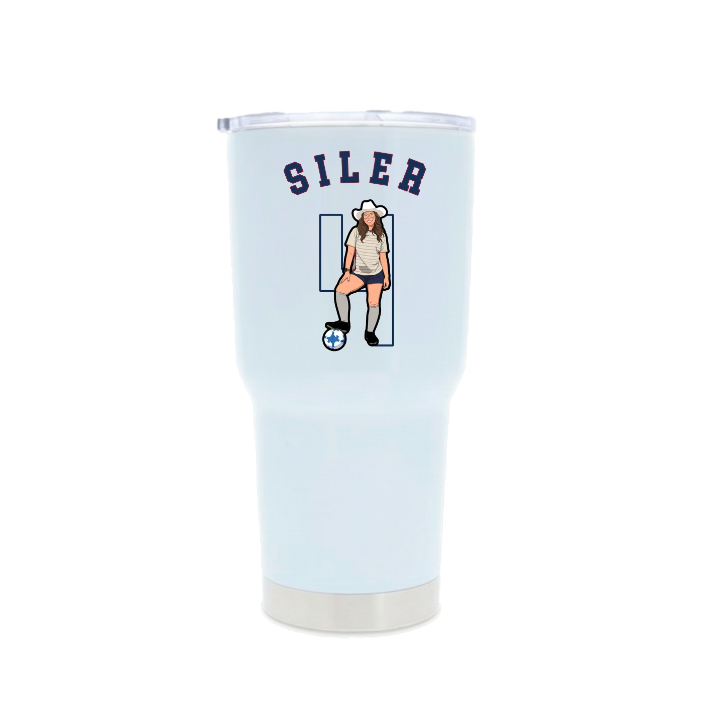30oz Stainless Steel Tumbler — Shirsey Arch in White