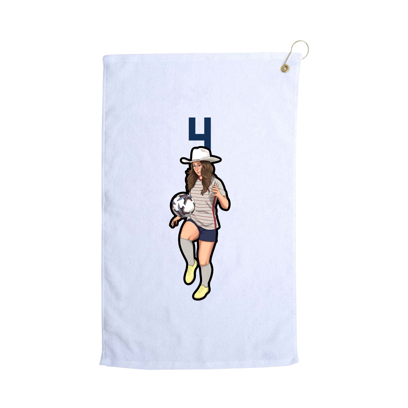 Golf Towel — Number Top in White