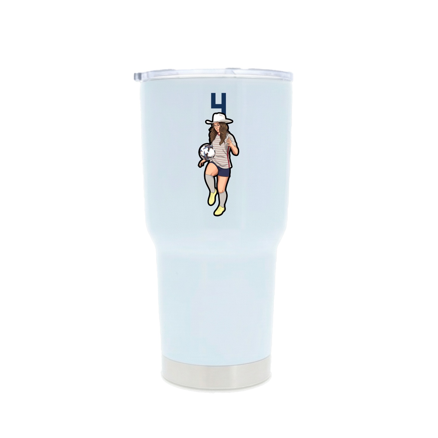 30oz Stainless Steel Tumbler — Number Top in White