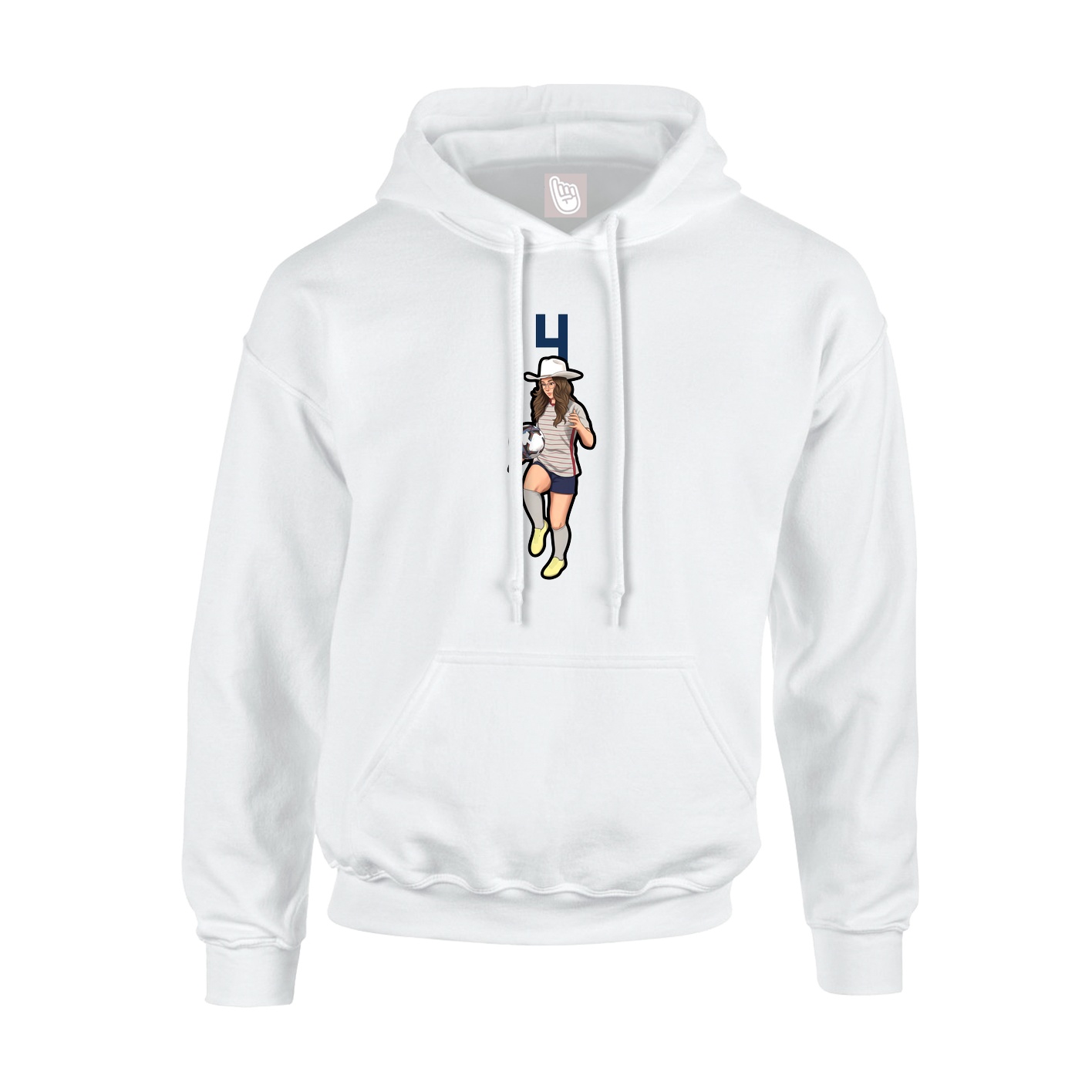 Hoodie — Number Top in White