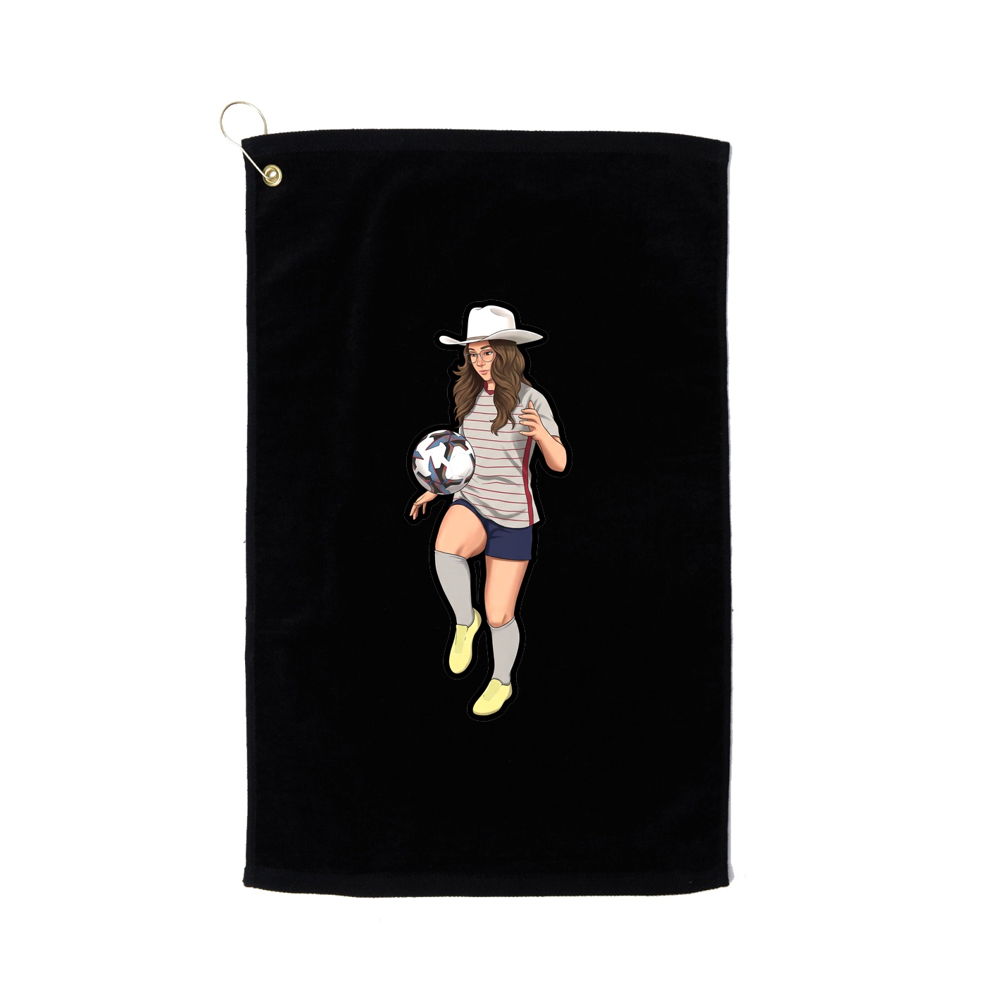 Golf Towel — Name Vertical in Black