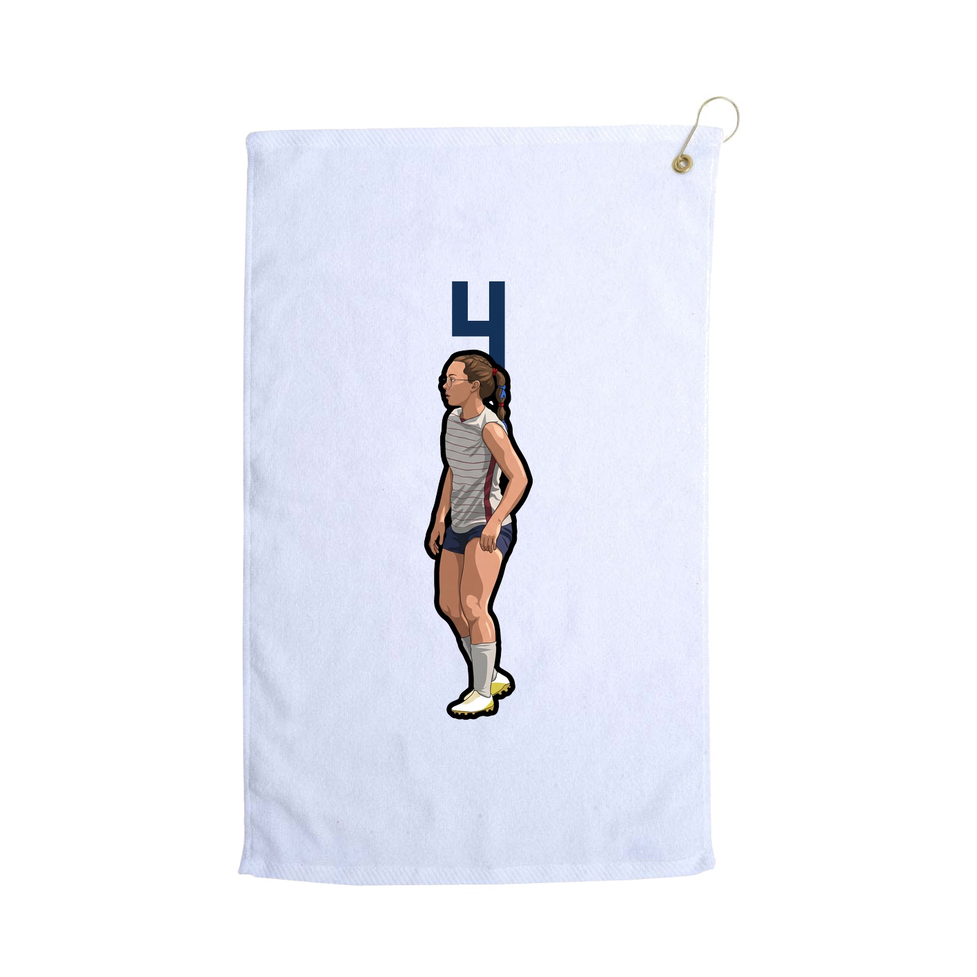 Golf Towel — Number Top in White