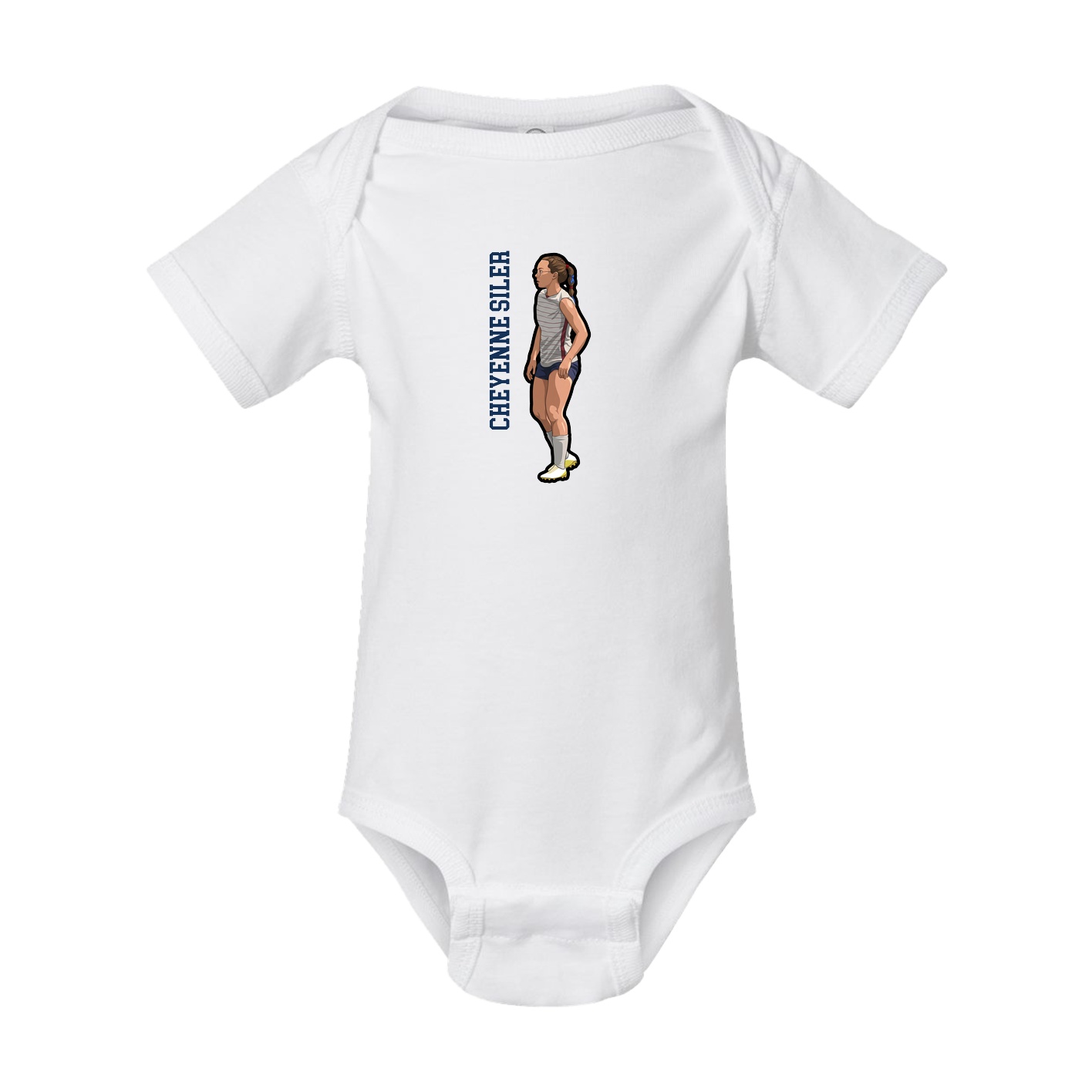 Baby Onesie — Name Vertical in White