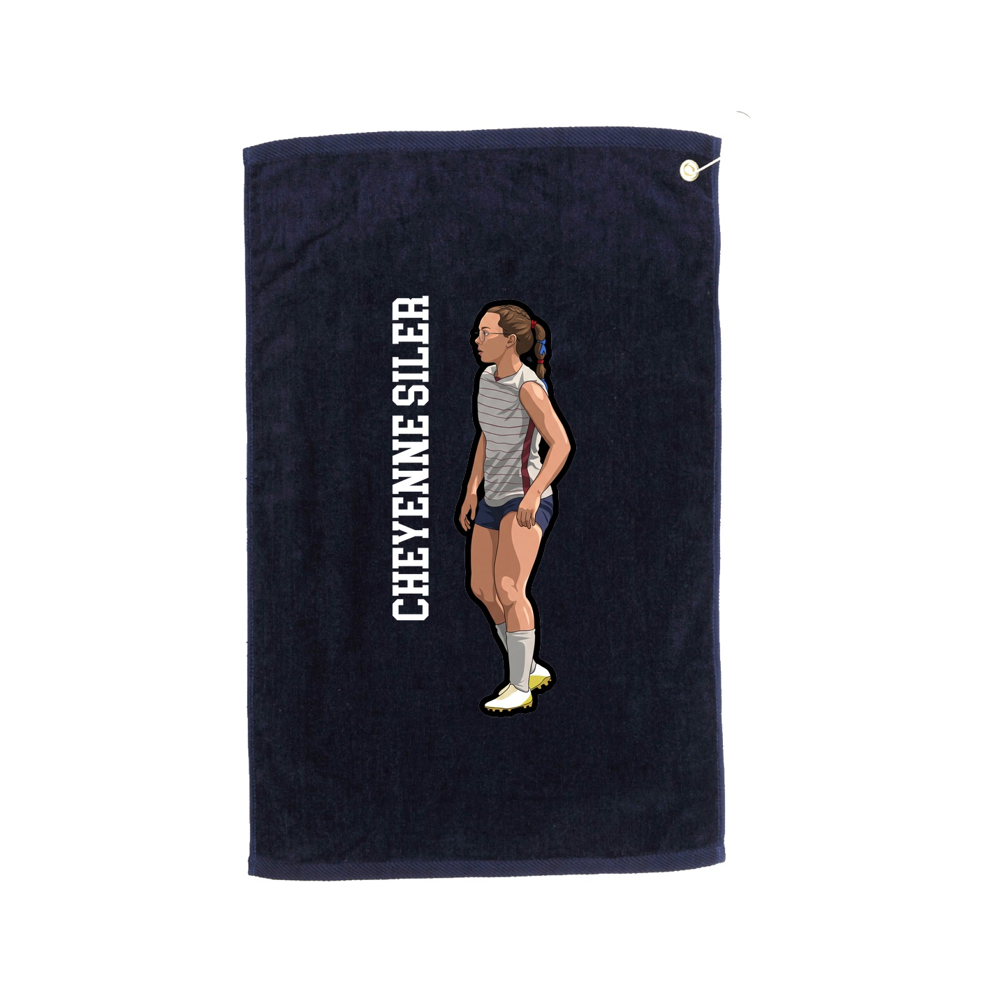 Golf Towel — Name Vertical in Navy