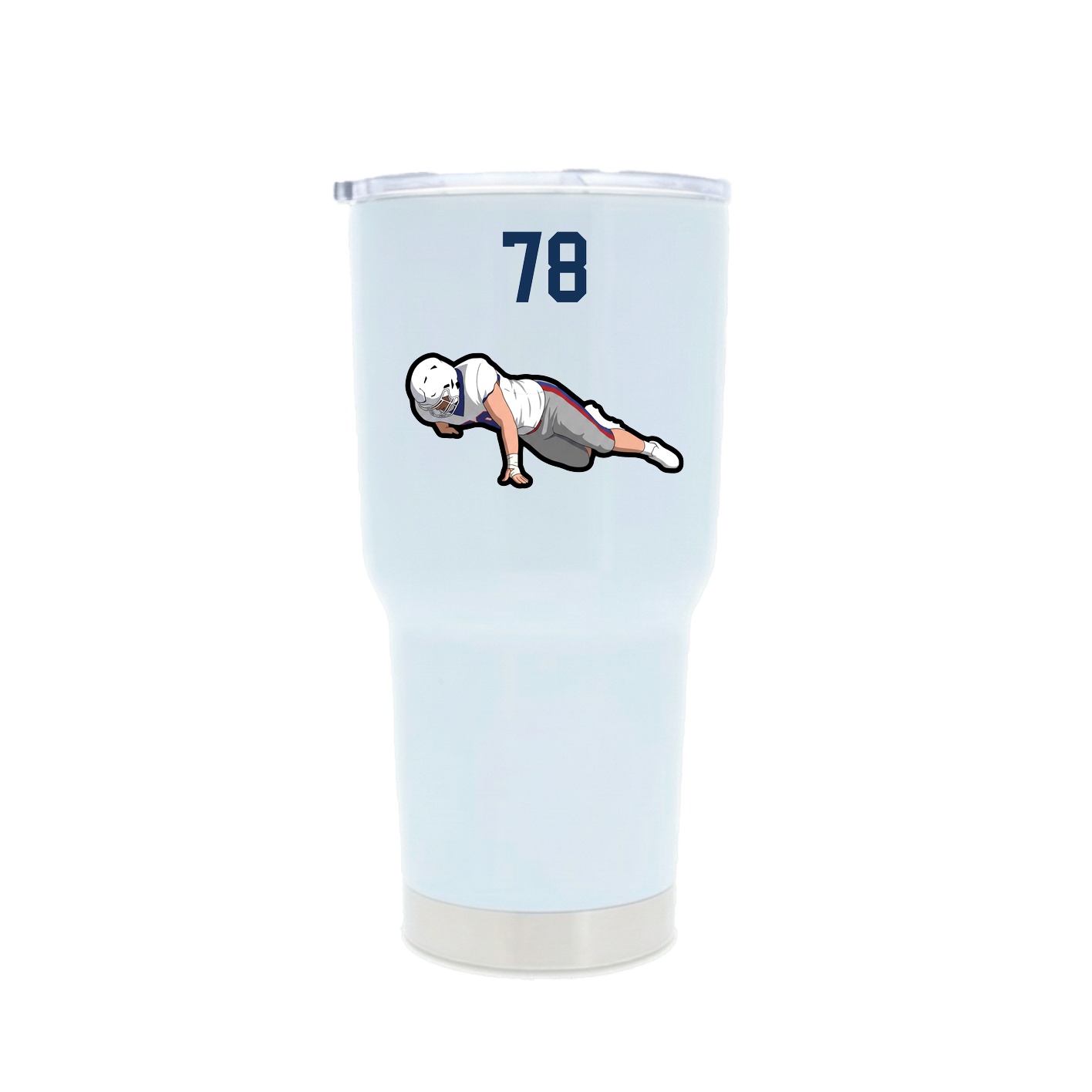30oz Stainless Steel Tumbler — Number Top in White