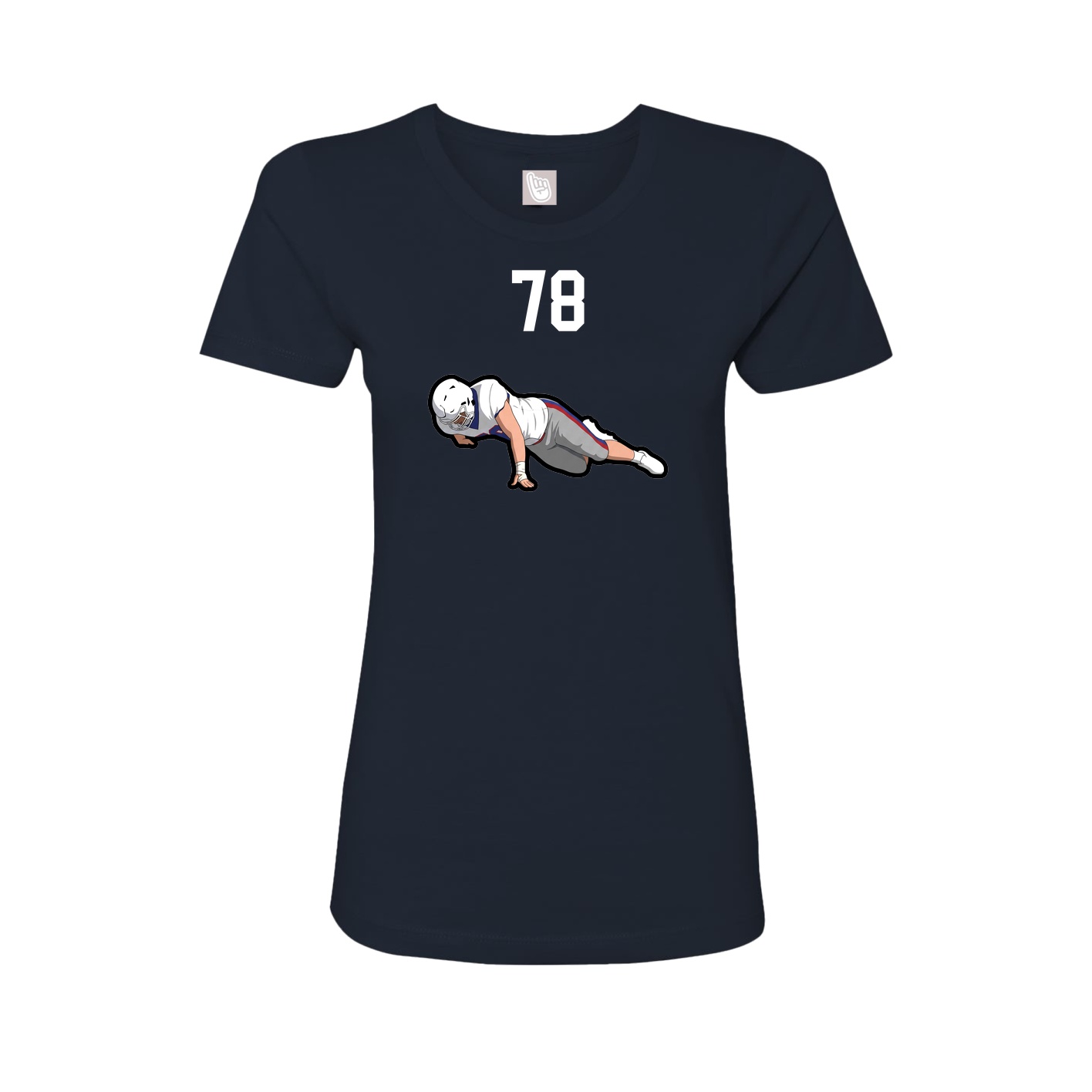 Fitted Women's Tee — Number Top in Navy