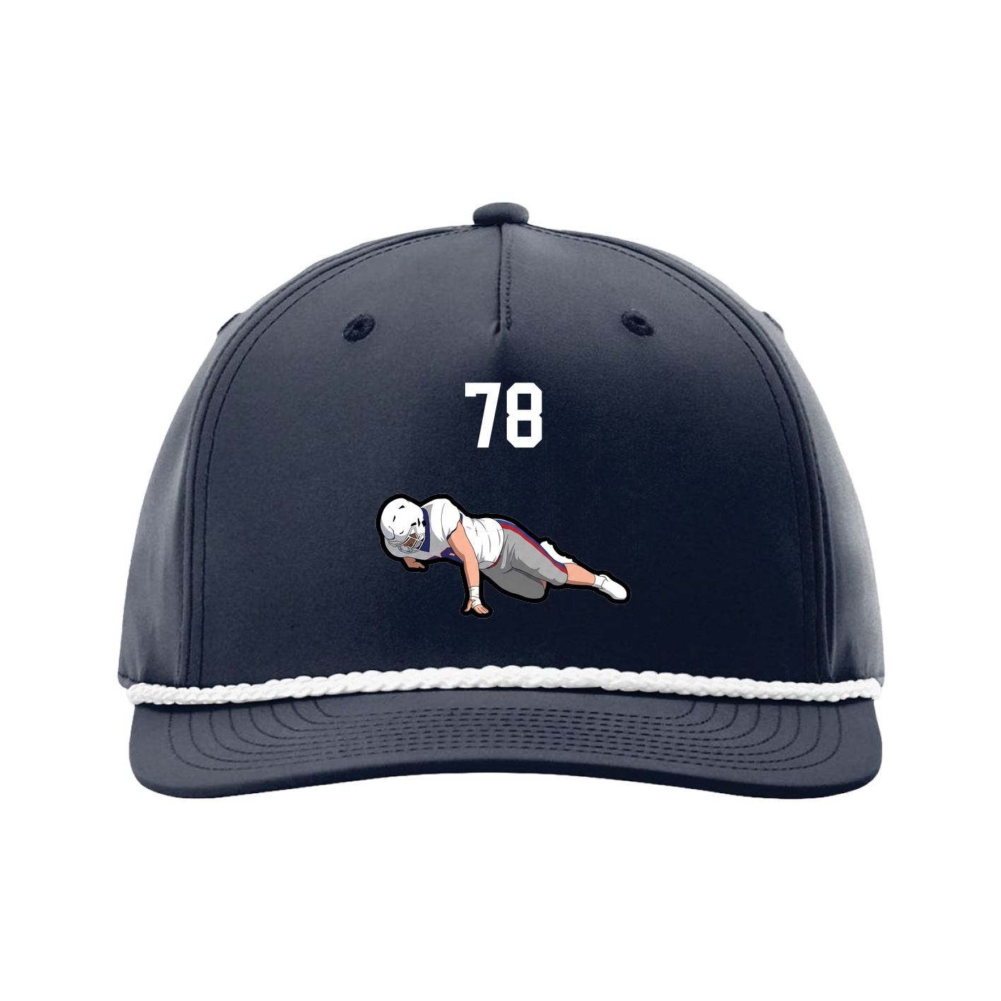 Five-Panel Classic Rope Cap — Number Top in Navy