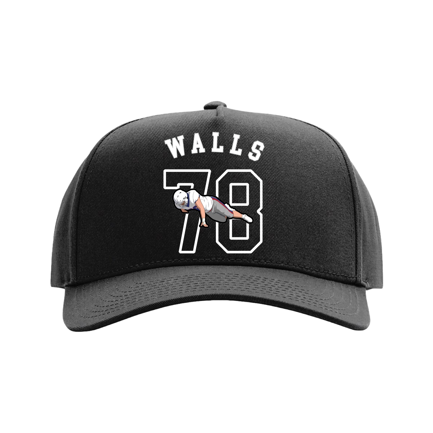 Full Fabric Five-Panel Champ Cap — Shirsey Arch in Black