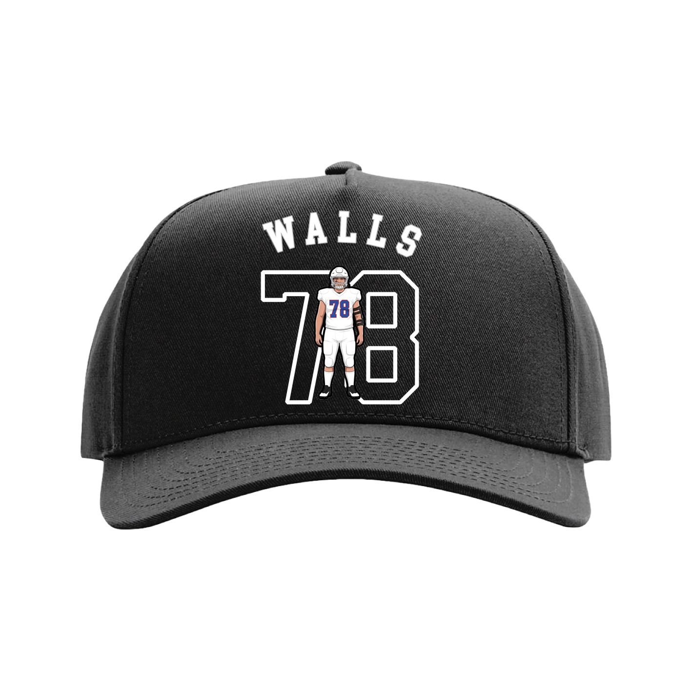 Full Fabric Five-Panel Champ Cap — Shirsey Arch in Black